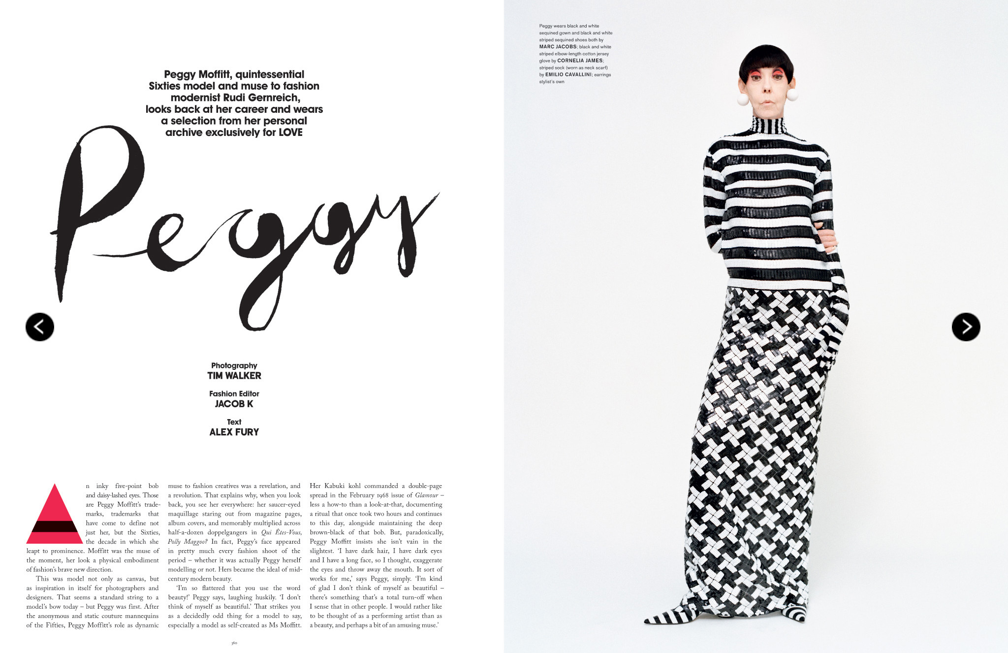 Peggy Moffitt na revista LOVE #9