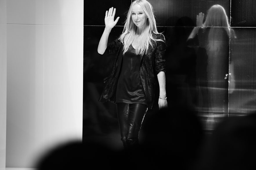 Frida Giannini no final do desfile da Gucci