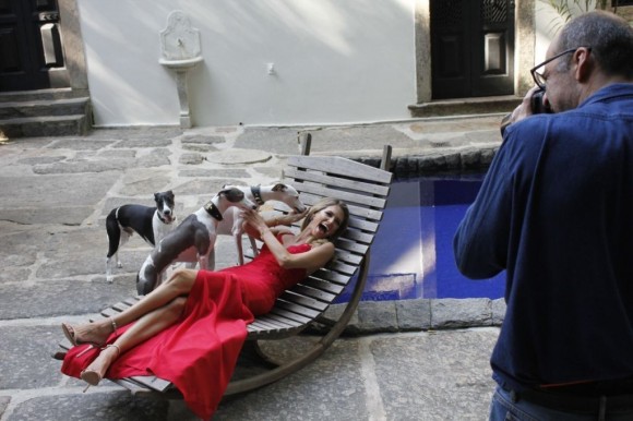 Momento de descontração no ensaio