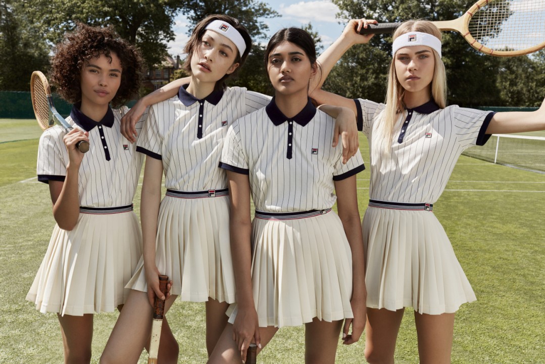 Looks from Fila’s exclusive women's collection for Urban Outfitters.