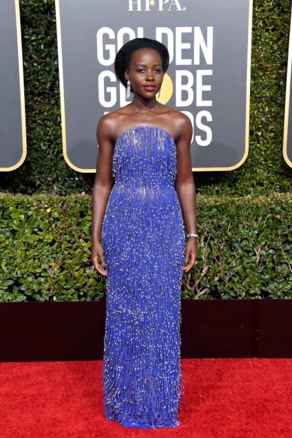 BEVERLY HILLS, CA - JANUARY 06: Lupita Nyong'o attends the 76th Annual Golden Globe Awards at The Beverly Hilton Hotel on January 6, 2019 in Beverly Hills, California. (Photo by Frazer Harrison/Getty Images)